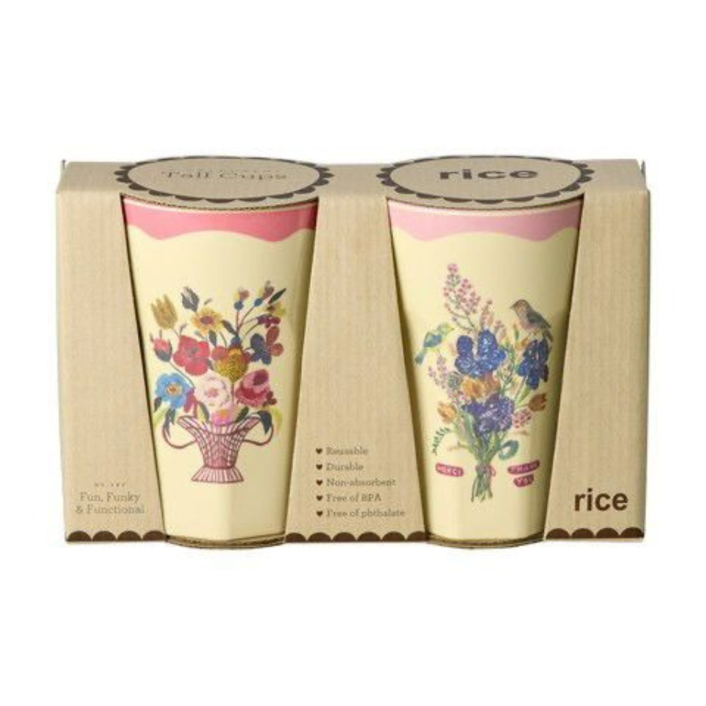 Melamine Tall Cup in Gift Box with Nathalie Lété Print - Tall - Pink - 2 Pack - 13.53 oz