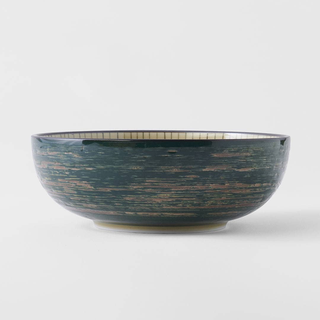 Made In Japan Tableware - Dark Green Converging udon bowl 19.5cm