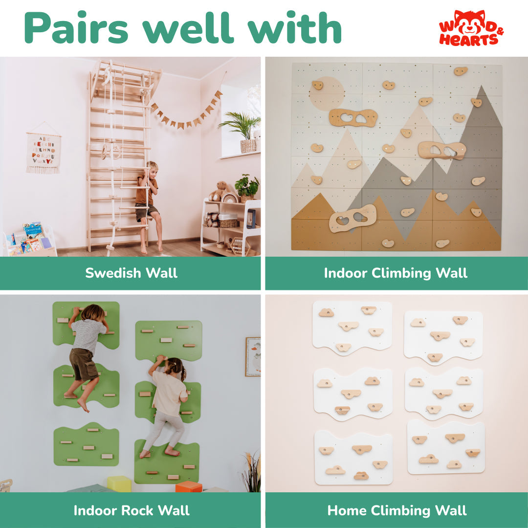 Wood and Hearts Wooden Toddler Climbing Playhouse, Ages 1–6