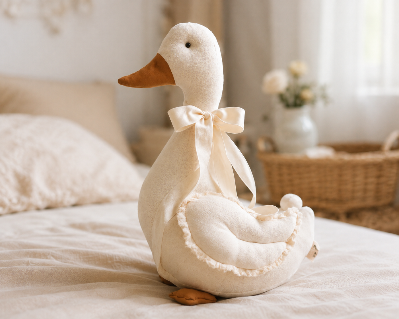 Odette the Duck – Handmade Fabric Duck Nursery Decor