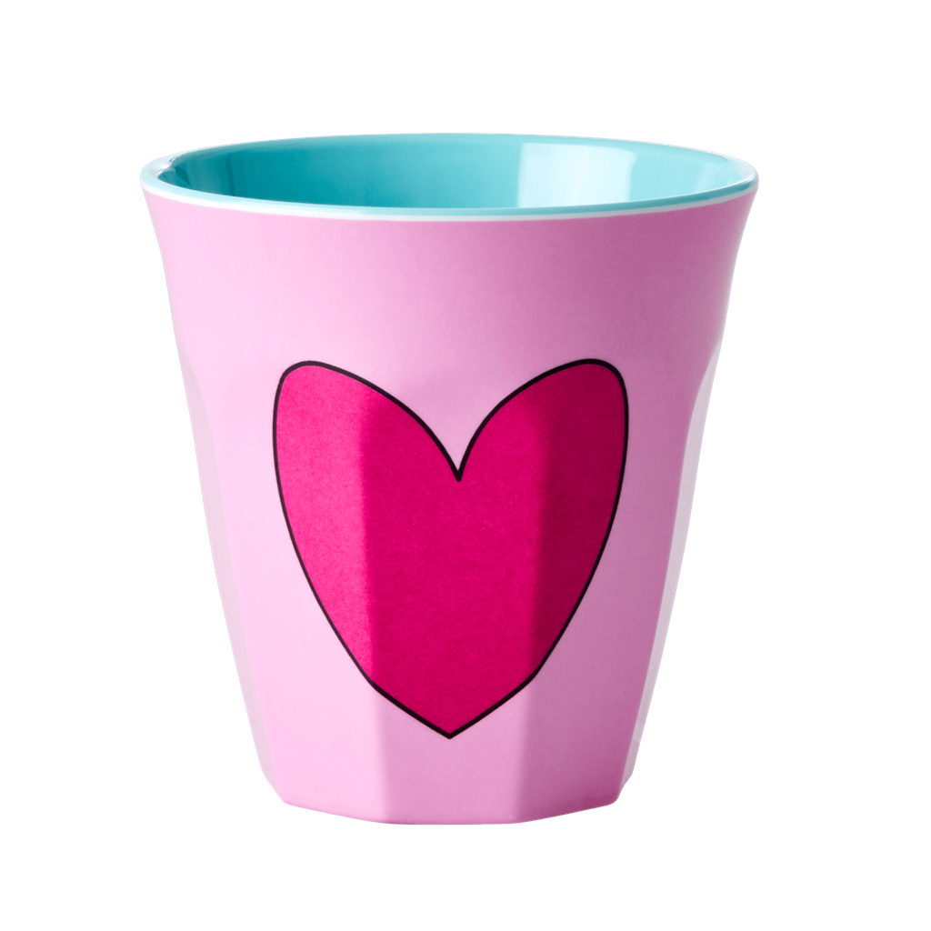 Medium Melamine Cup | Heart in Soft Pink Print