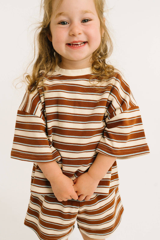 Little One Shop - Toffee Stripe Slouchy Set