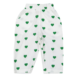 Tulip Pants - Green Hearts