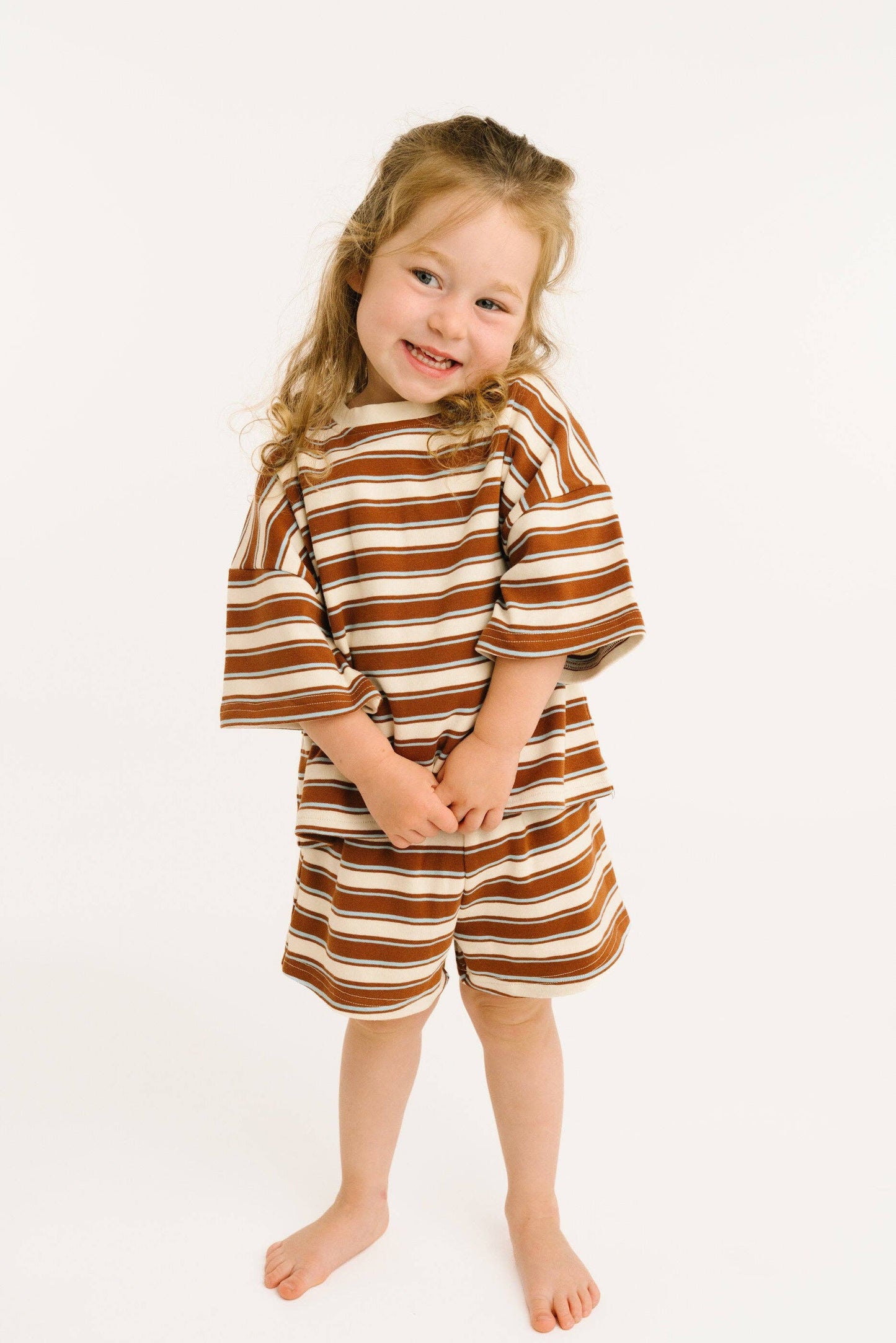 Little One Shop - Toffee Stripe Slouchy Set