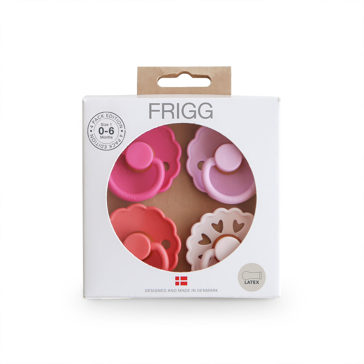 FRIGG Natural Rubber Pacifier 4-Pack