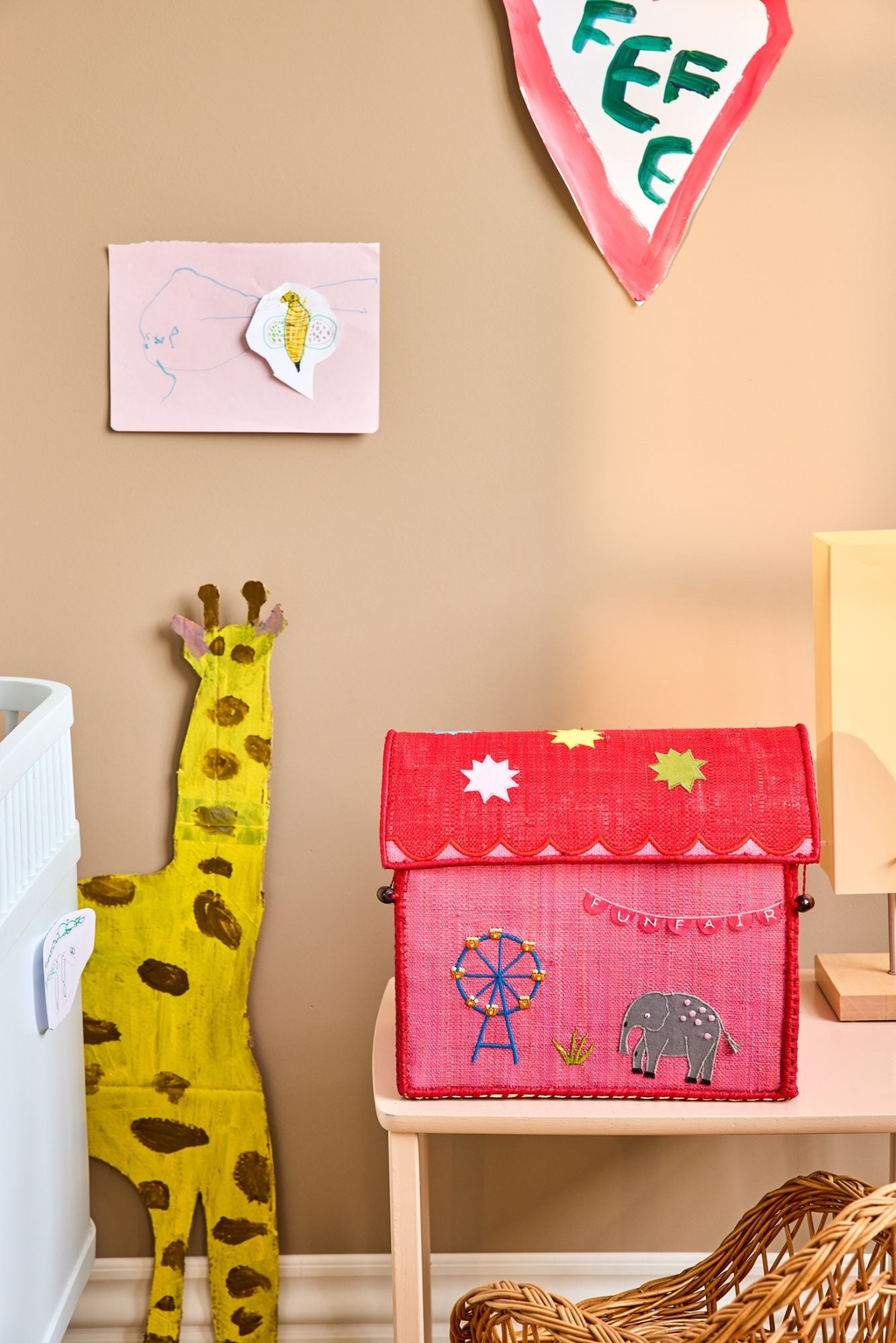 RicebyRice - Raffia Storage Baskets Set with Fun Fair Theme - Set of Three