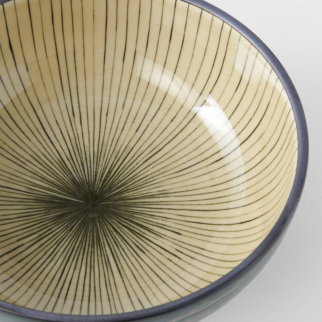 Made In Japan Tableware - Dark Green Converging udon bowl 19.5cm