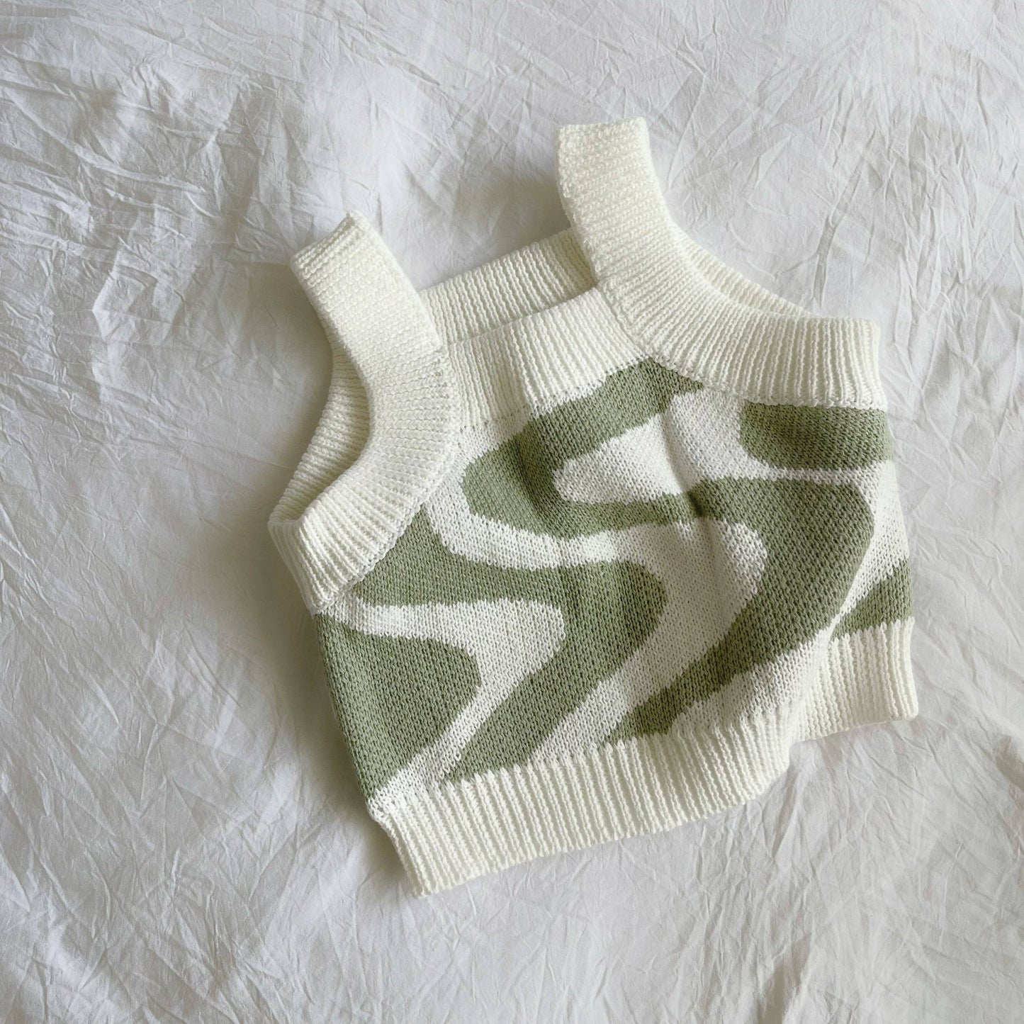 Adored - Sunni Knit Top - Sage Wavy