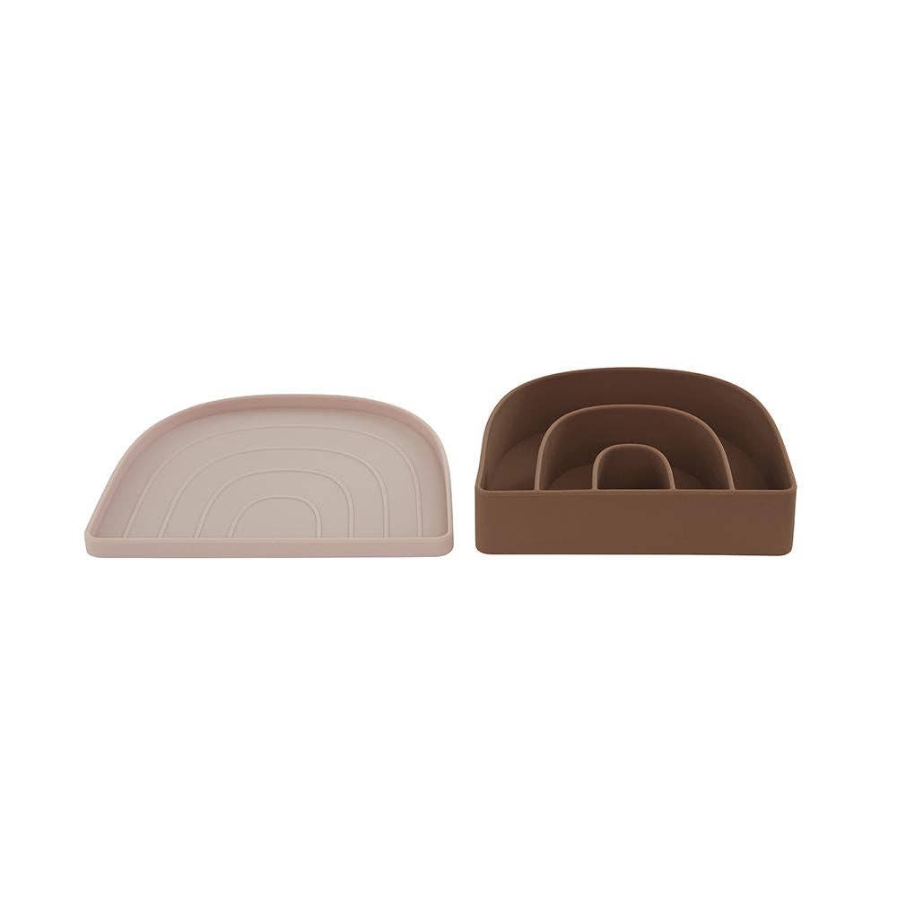 OYOY LIVING DESIGN - Rainbow Plate & Bowl - Rose/Fudge