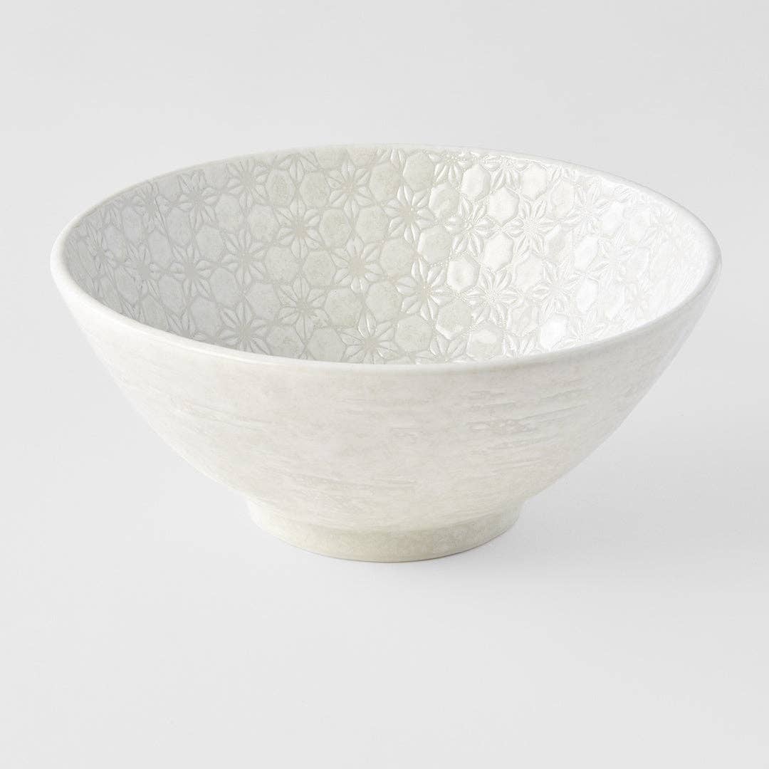 Made In Japan Tableware - White Star udon bowl 20cm