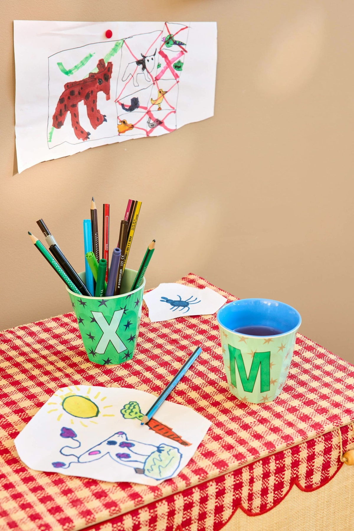 Melamine Full Alphabet - Stars - 3 x Each Letter - Bluish Colors - Medium - 8.45 oz