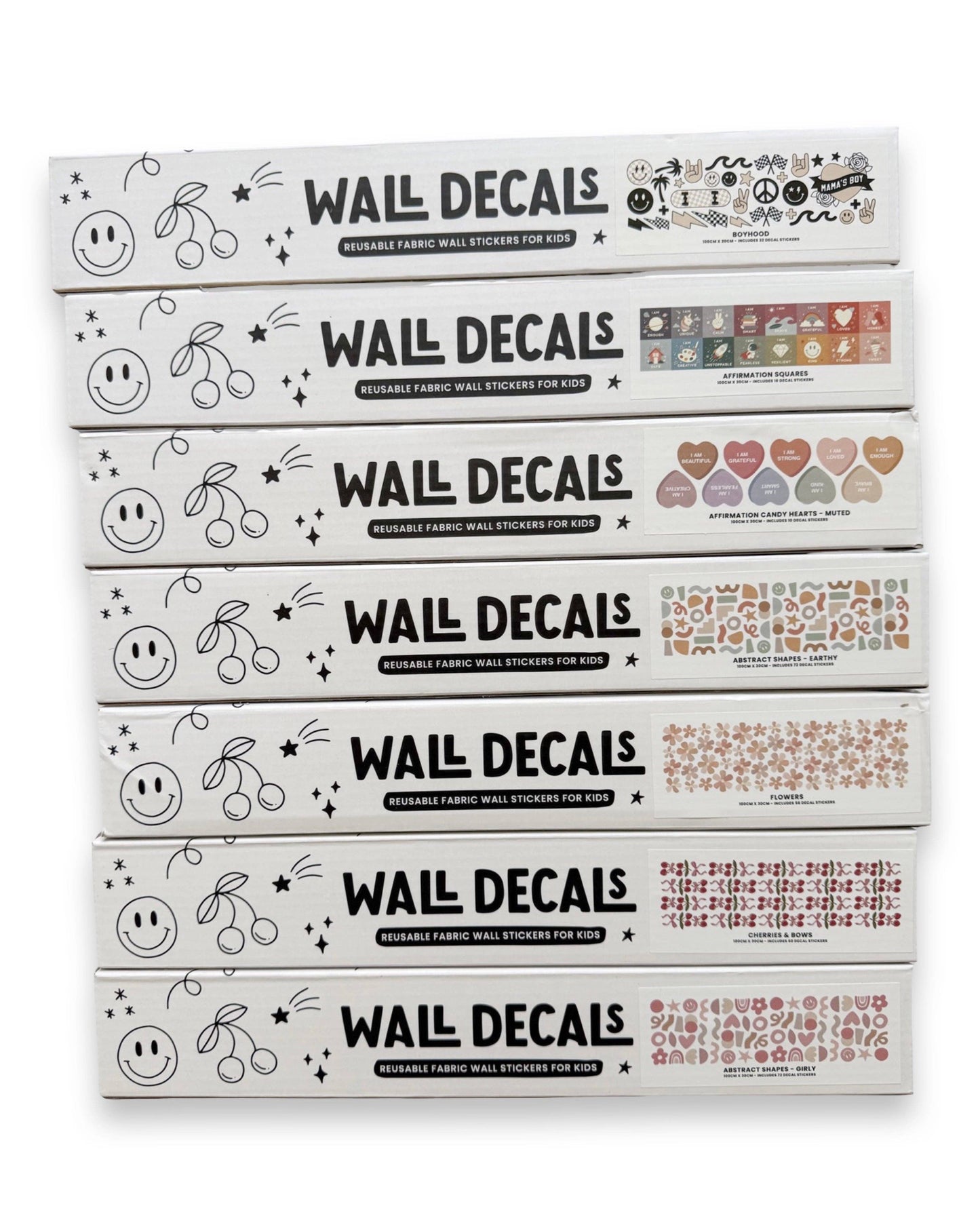 Cherrypick - Peel & Stick Fabric Wall Stickers - Cherries & Bows