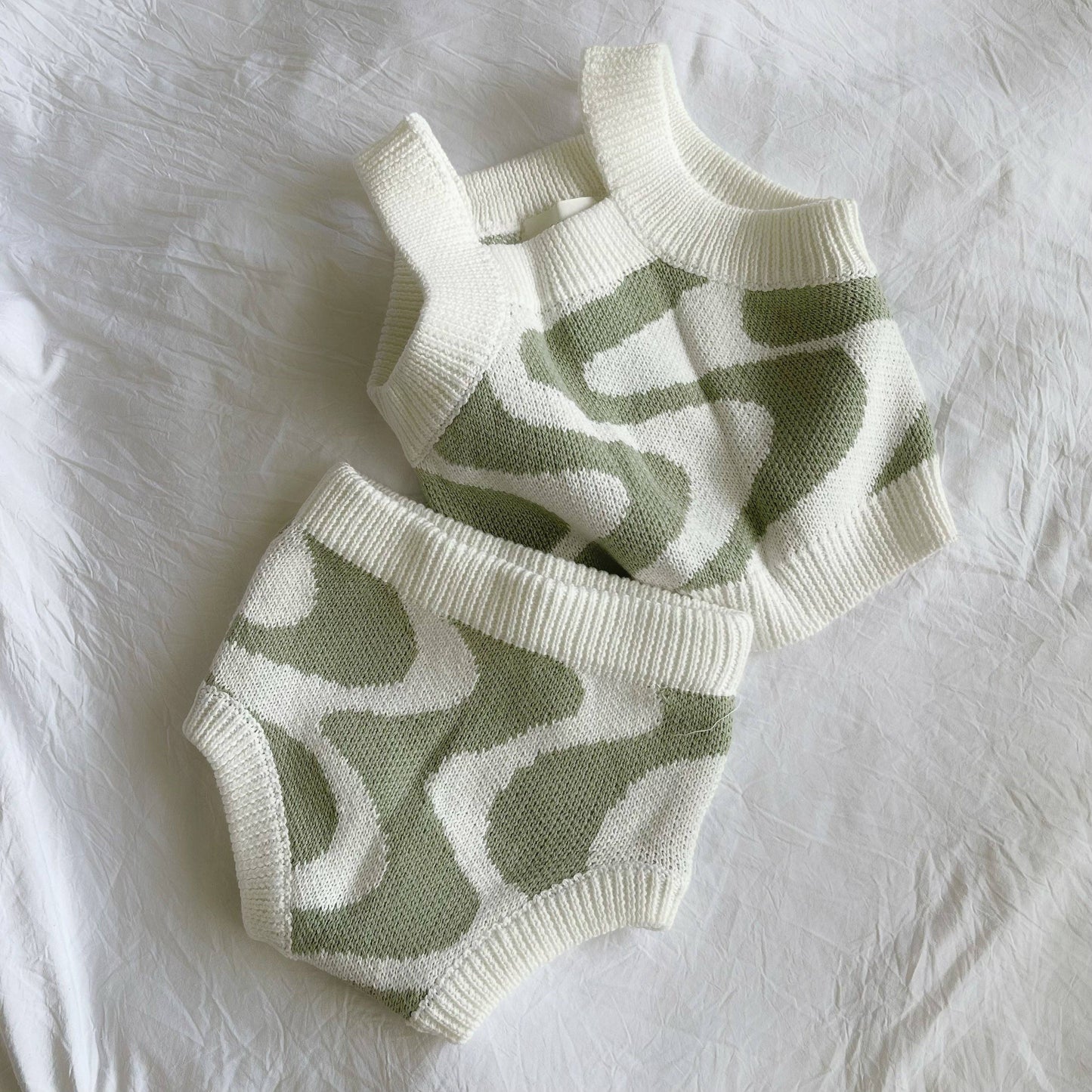 Adored - Sunni Knit Bloomers - Sage Wavy