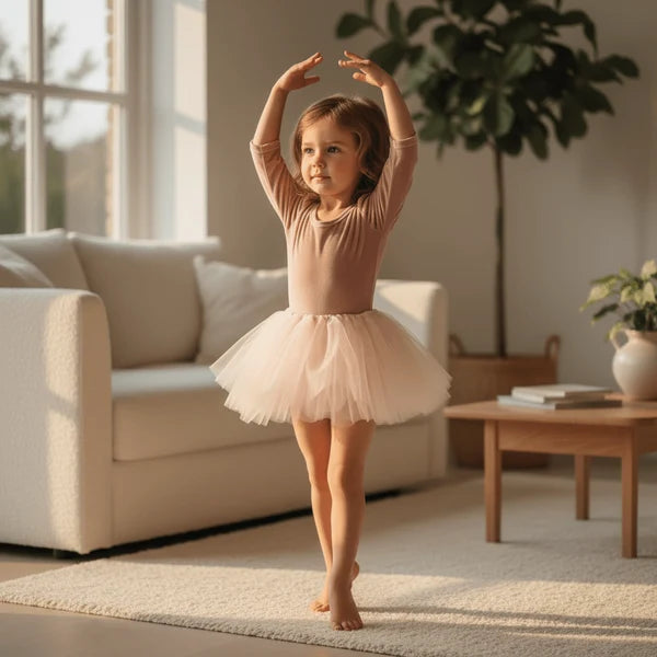 DOLLY VELVET PLANET TUTU DRESS PINK LE PETIT TOM ®    Soft Champagne Rose Gold