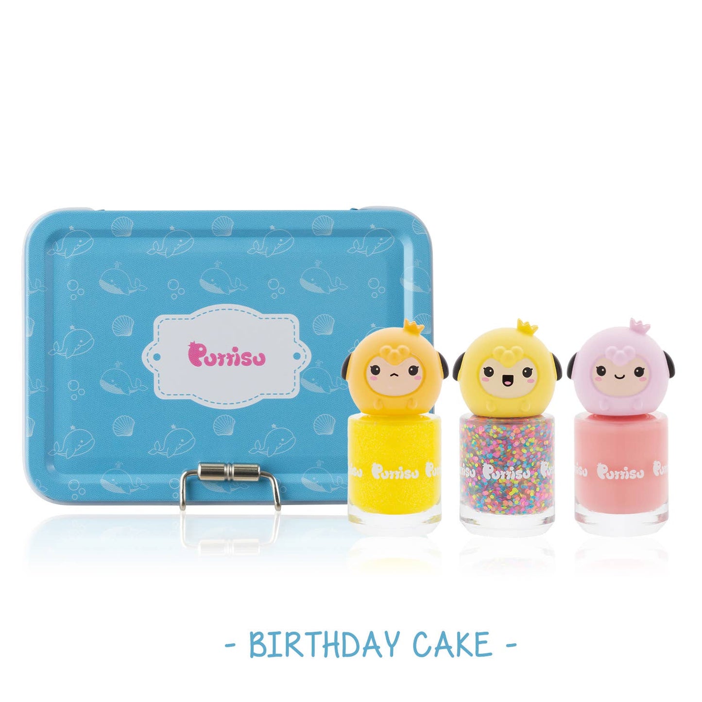 Puttisu - Puttisu 3-color Nail Art Kit (compact giftbox packaging): Birthday Cake