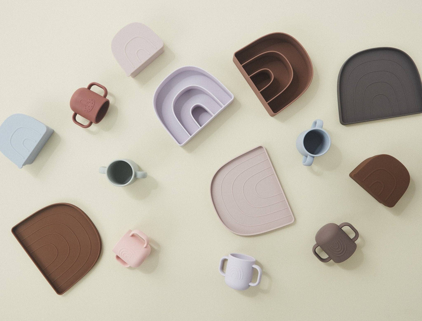 OYOY LIVING DESIGN - Rainbow Plate & Bowl - Caramel/Lavender