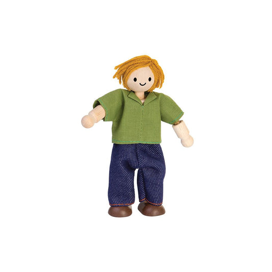 Dad Dollhouse Figure - Light Skin Tone - Brown Hair