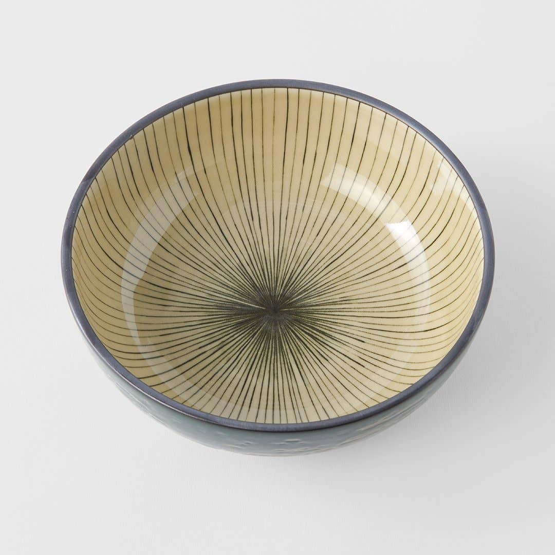 Made In Japan Tableware - Dark Green Converging udon bowl 19.5cm