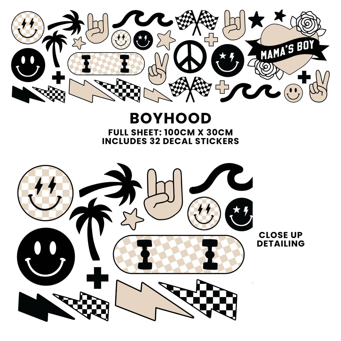 Cherrypick - Peel & Stick Fabric Wall Stickers - Boyhood