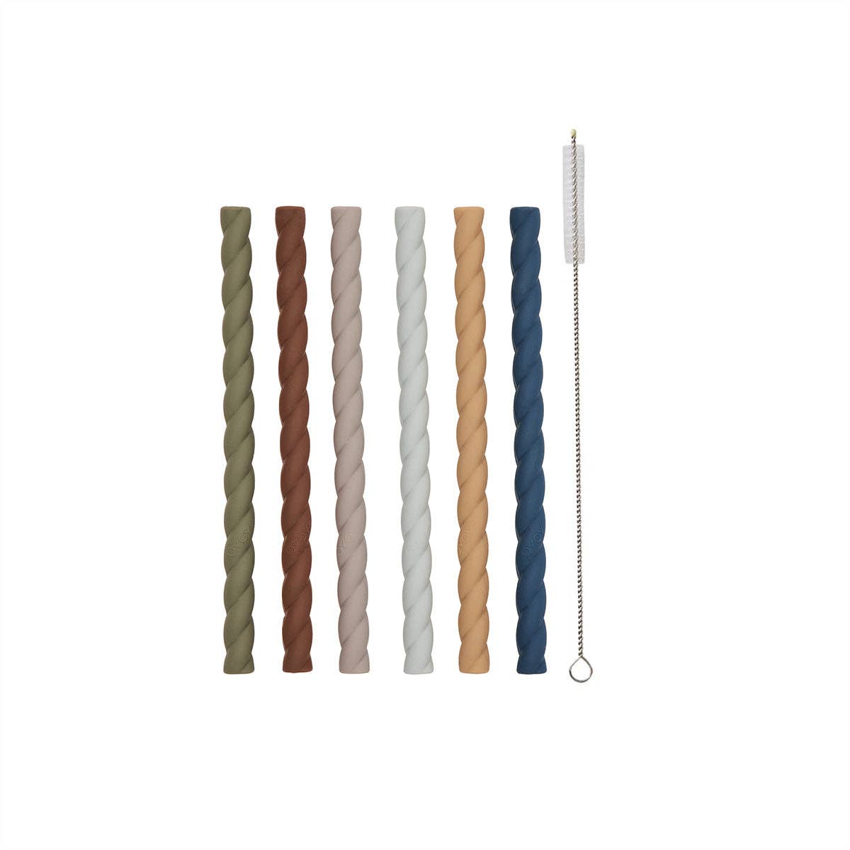 OYOY LIVING DESIGN - Mellow Silicone Straw Set - Caramel/Blue