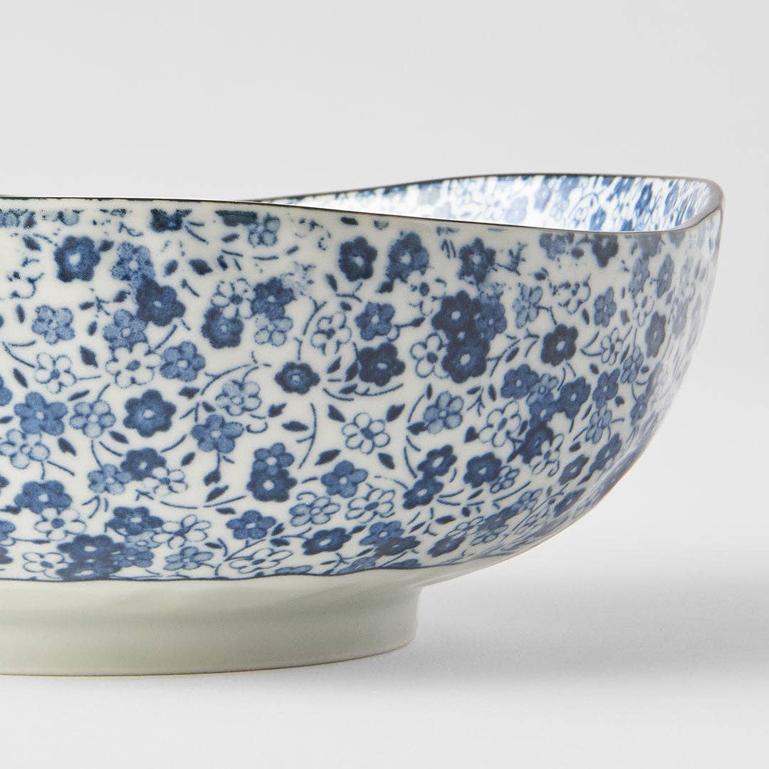 Made In Japan Tableware - Blue Daisy large uneven bowl 20cm