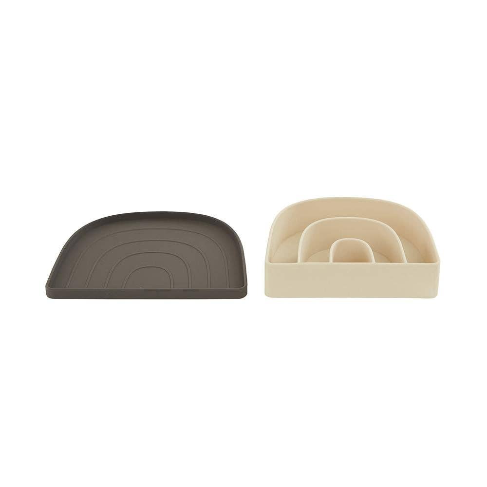 OYOY LIVING DESIGN - Rainbow Plate & Bowl - Choko/Vanilla