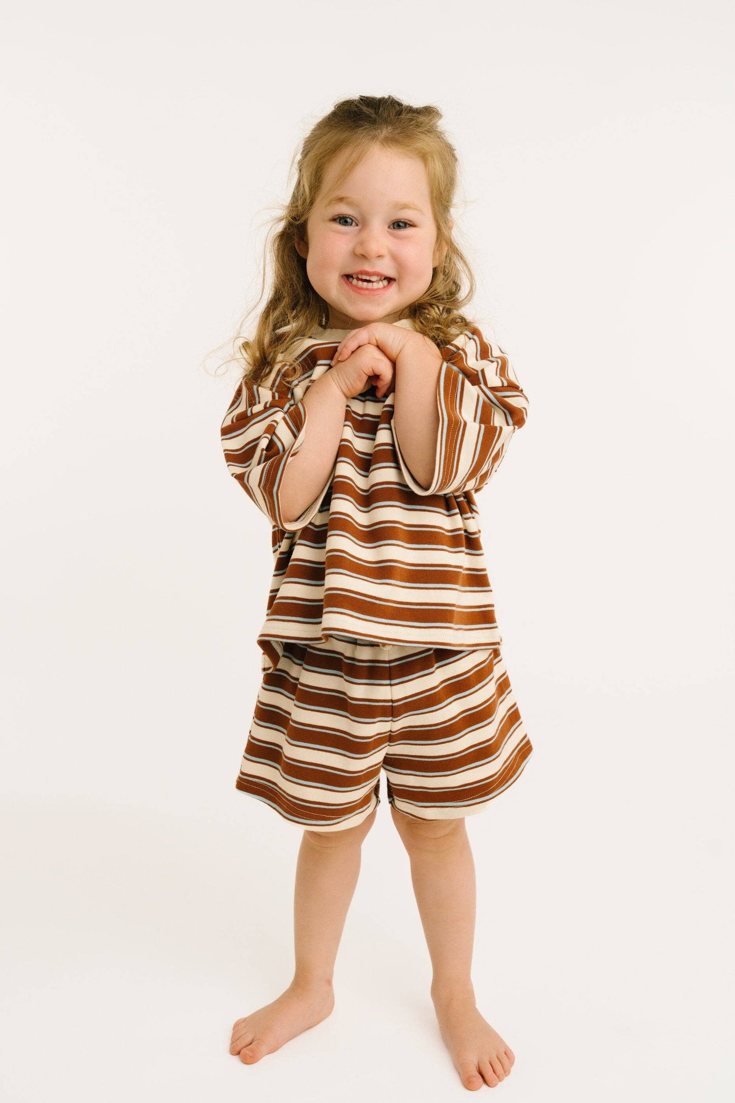 Little One Shop - Toffee Stripe Slouchy Set