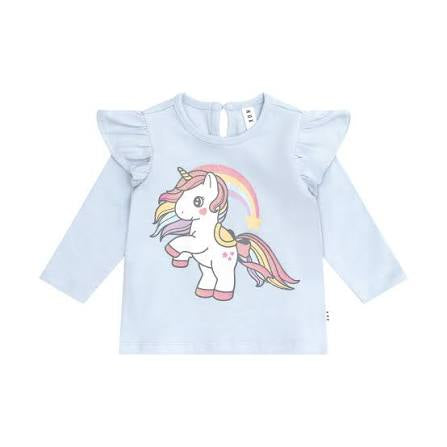 Huxbaby Rainbow Unicorn Frill Top