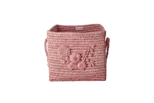 Raffia Basket in Soft Pink