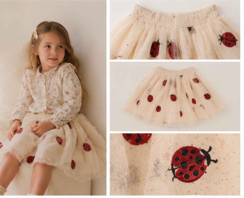 Konges Sløjd Fayette Skirt – Ladybug Glitter Tulle Skirt