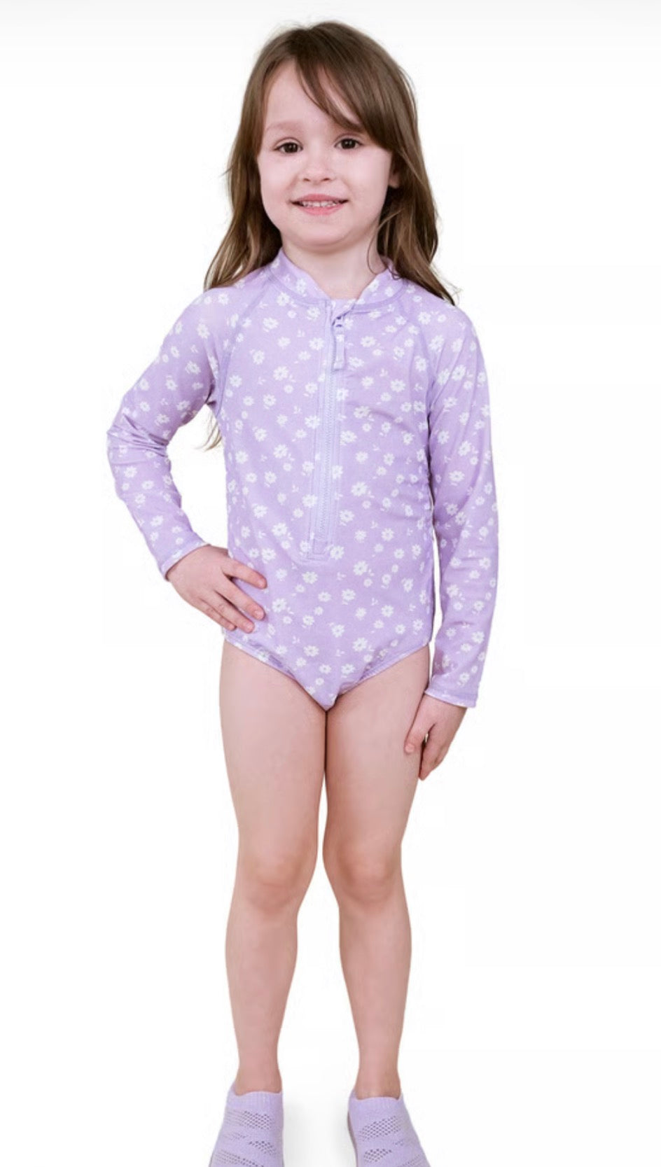 Jan & Jul Girls One Piece UV Swimsuit – Purple Daisy