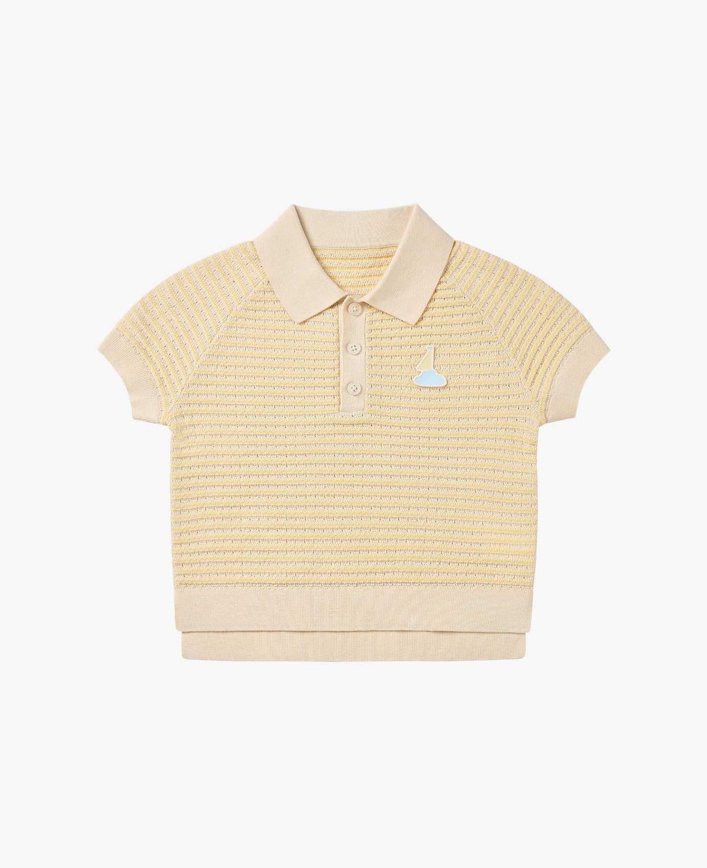 Petite Revery Mellow Yellow Cotton Knit Short Sleeve Top