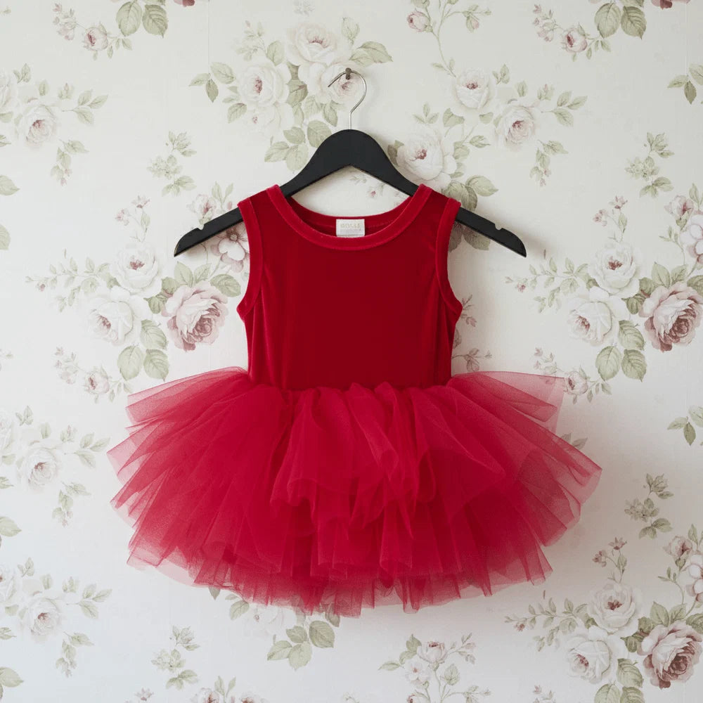 DOLLY TIMELESS VELVET TUTU DRESS RED