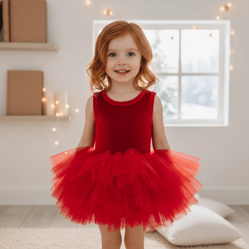 DOLLY TIMELESS VELVET TUTU DRESS RED