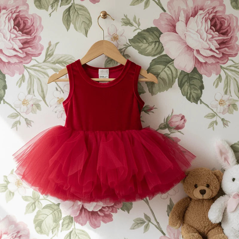 DOLLY TIMELESS VELVET TUTU DRESS RED