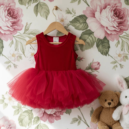 DOLLY TIMELESS VELVET TUTU DRESS RED