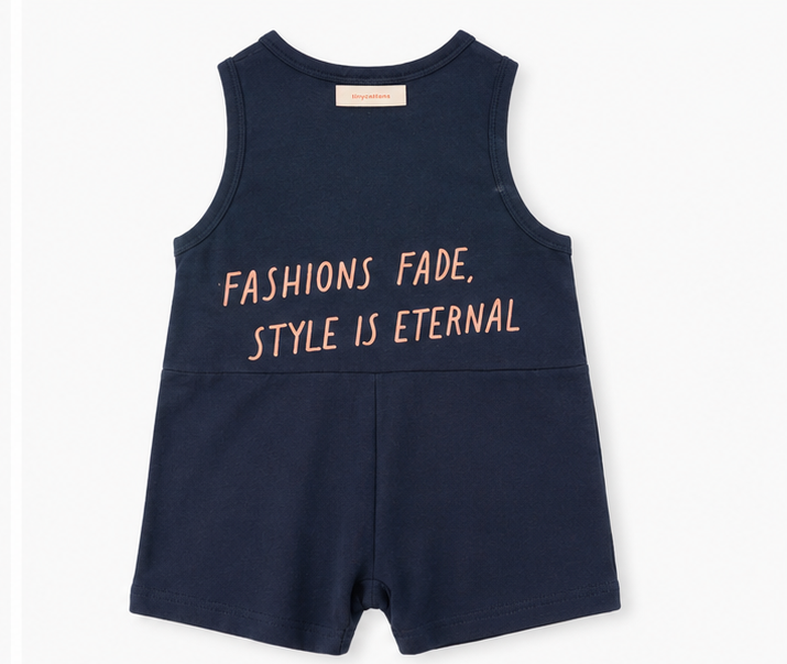 Tinycottons Eternal Relaxed Onepiece | Navy Kids Romper