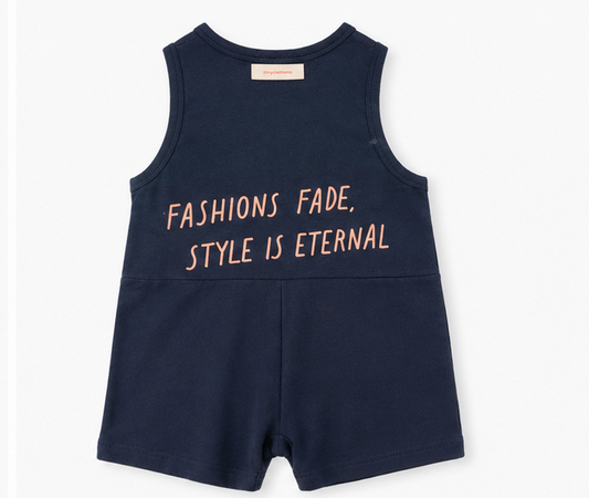 Tinycottons Eternal Relaxed Onepiece | Navy Kids Romper