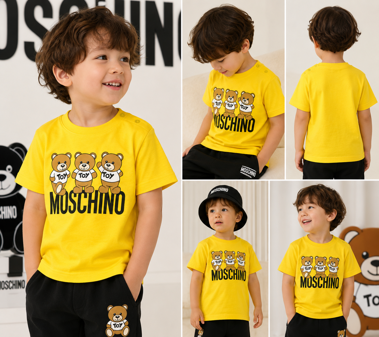 Moschino Kids Yellow Teddy Bear T-Shirt | CHICHUHUKID