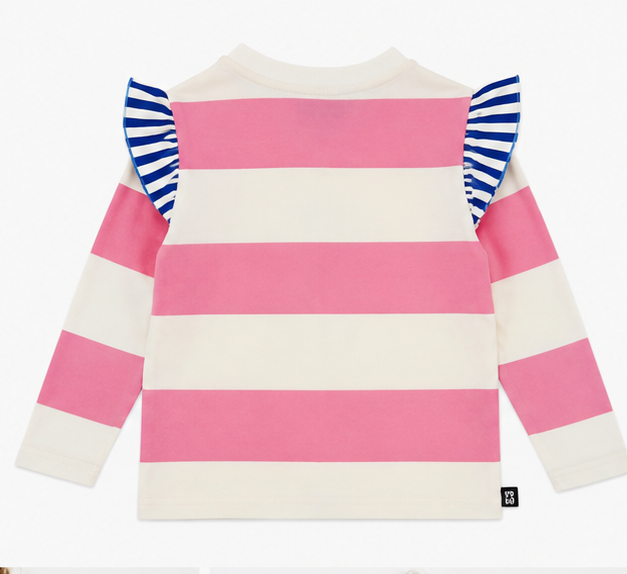 Rock Your Kid Bonjour Kitten T-Shirt | Girls Pink Stripe Top