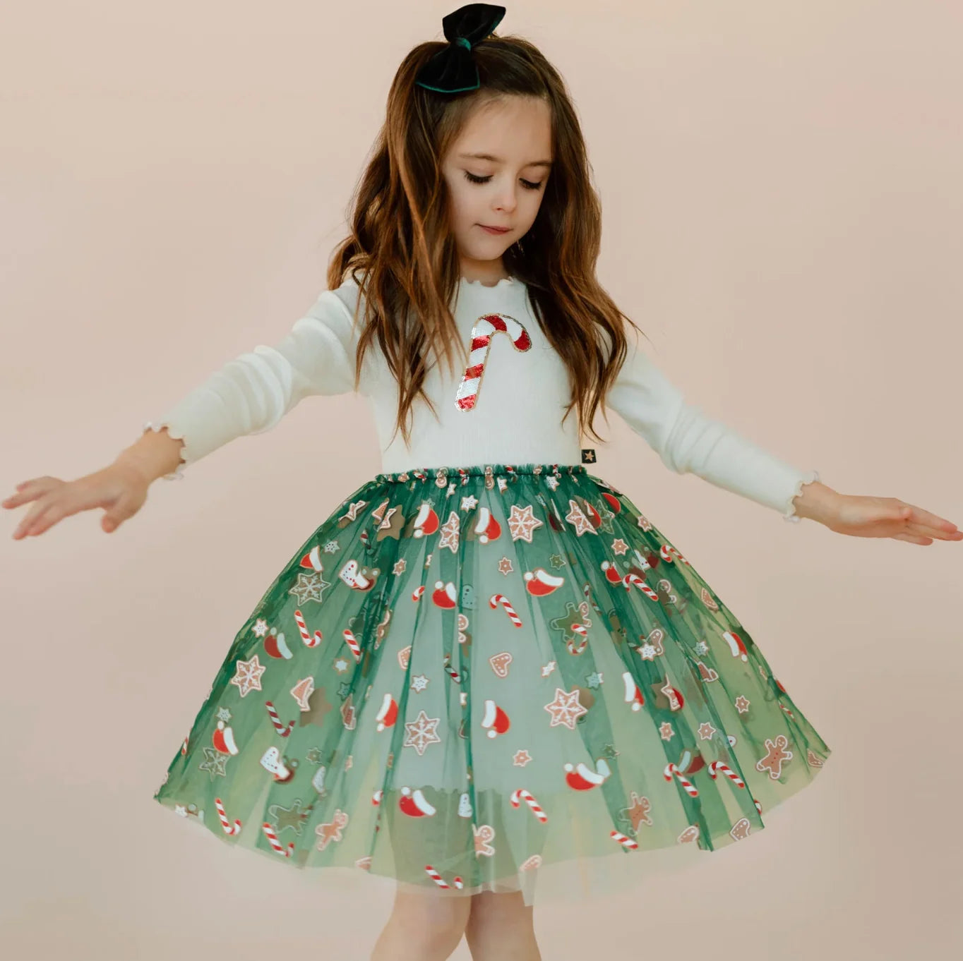 Petite Hailey Candy Cane Star Tutu Dress