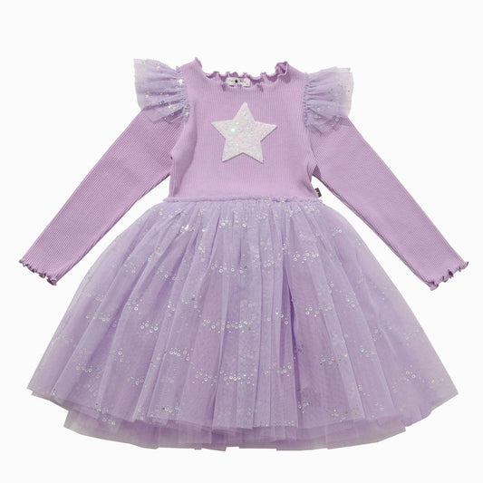 Petite Hailey - Star Frill Tutu Dress: Purple