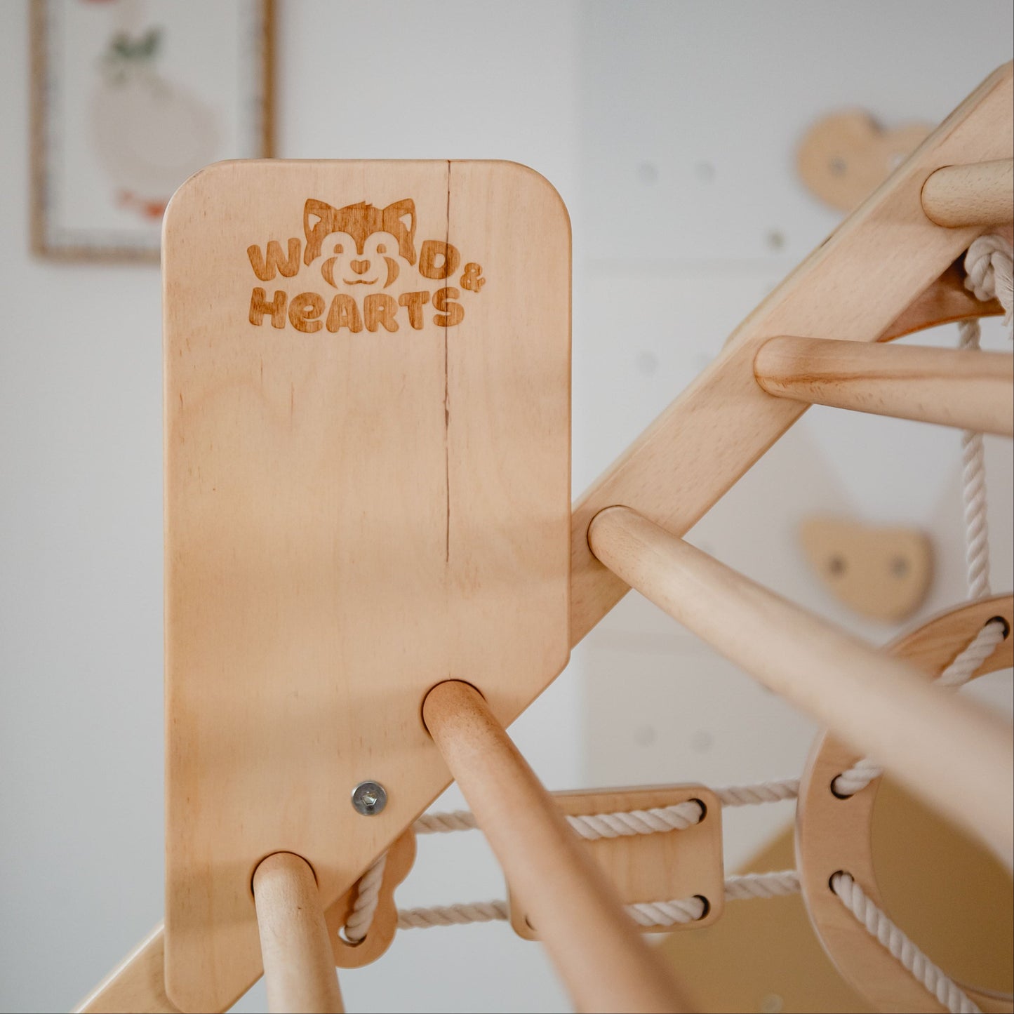 Wood and Hearts Wooden Toddler Climbing Playhouse, Ages 1–6