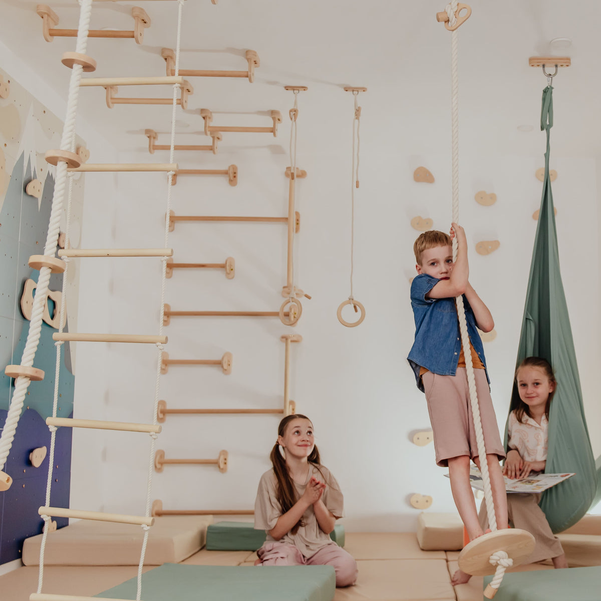 Kids Climbing Ropes
