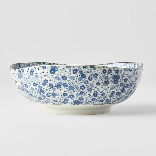 Made In Japan Tableware - Blue Daisy large uneven bowl 20cm