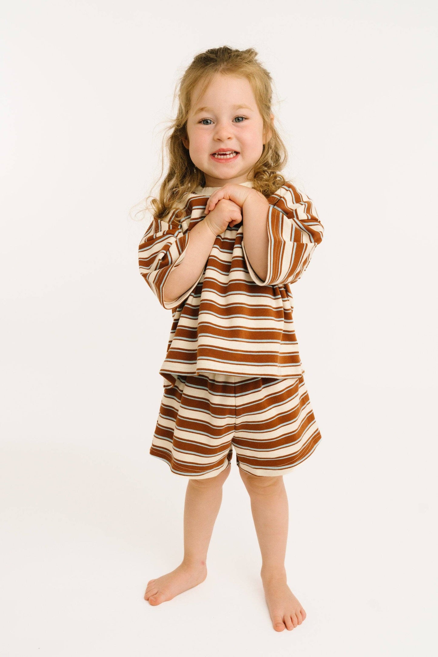 Little One Shop - Toffee Stripe Slouchy Set