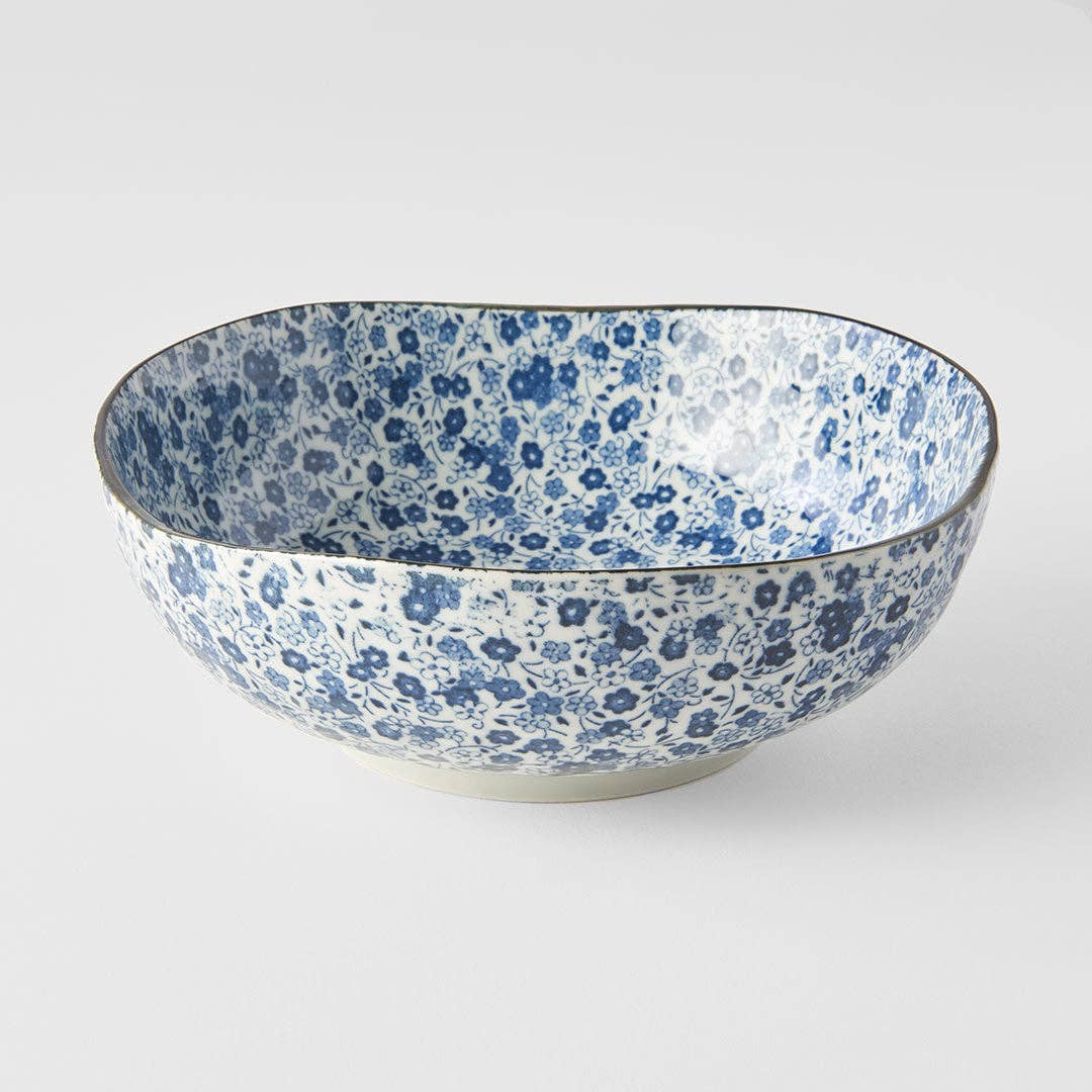 Made In Japan Tableware - Blue Daisy large uneven bowl 20cm