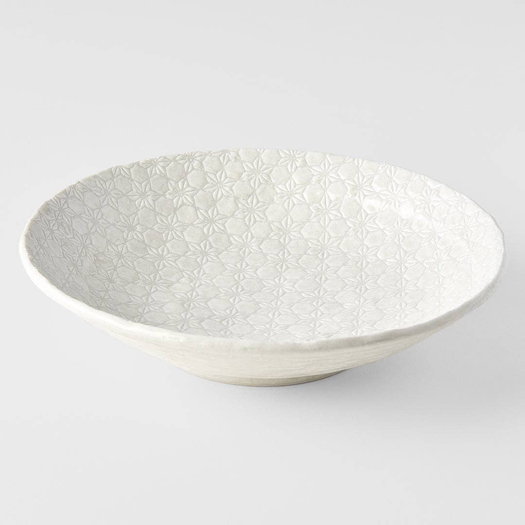 Made In Japan Tableware - White Star shallow open bowl 24cm