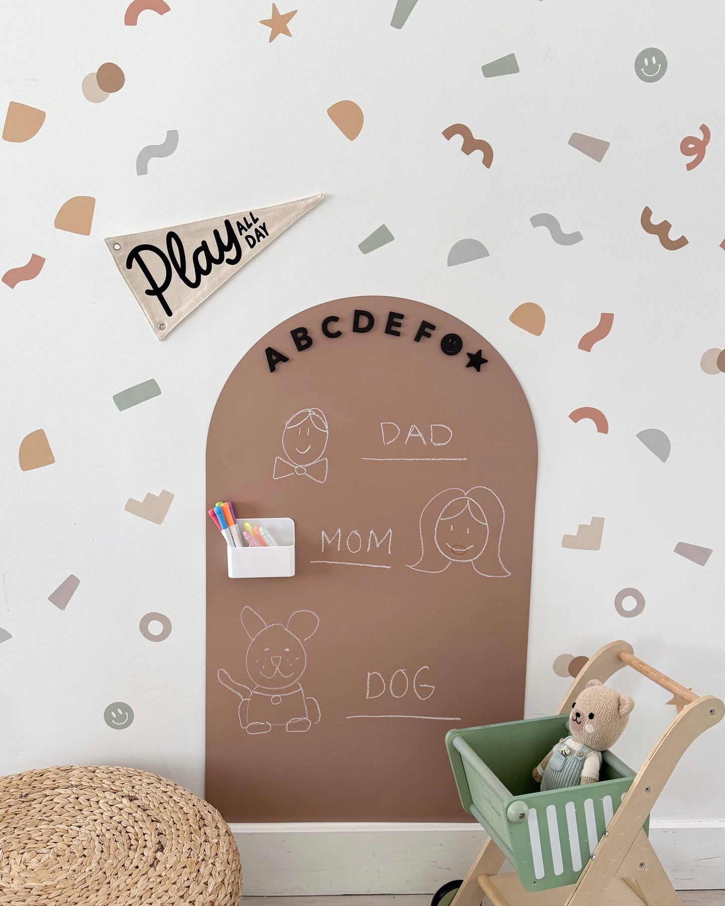 Cherrypick - Peel & Stick Fabric Wall Stickers - Abstract Shapes (Earthy)