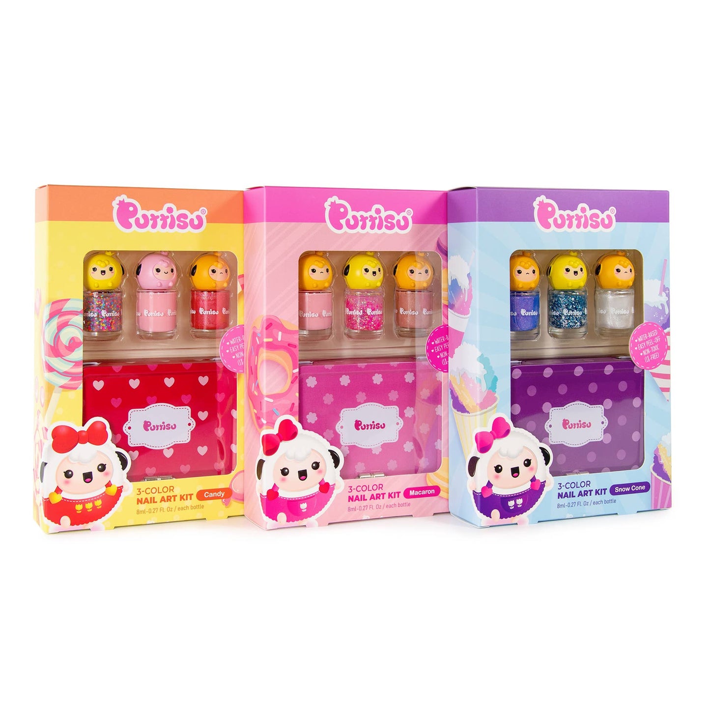 Puttisu - Puttisu 3-color Nail Art Kit (In display box packaging): Macaron